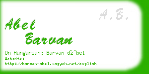 abel barvan business card